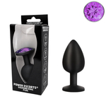 Power Escorts - BR135 - Diamond King - Silicone Butt Plug - Black - 7 Colours - 3 Sizes