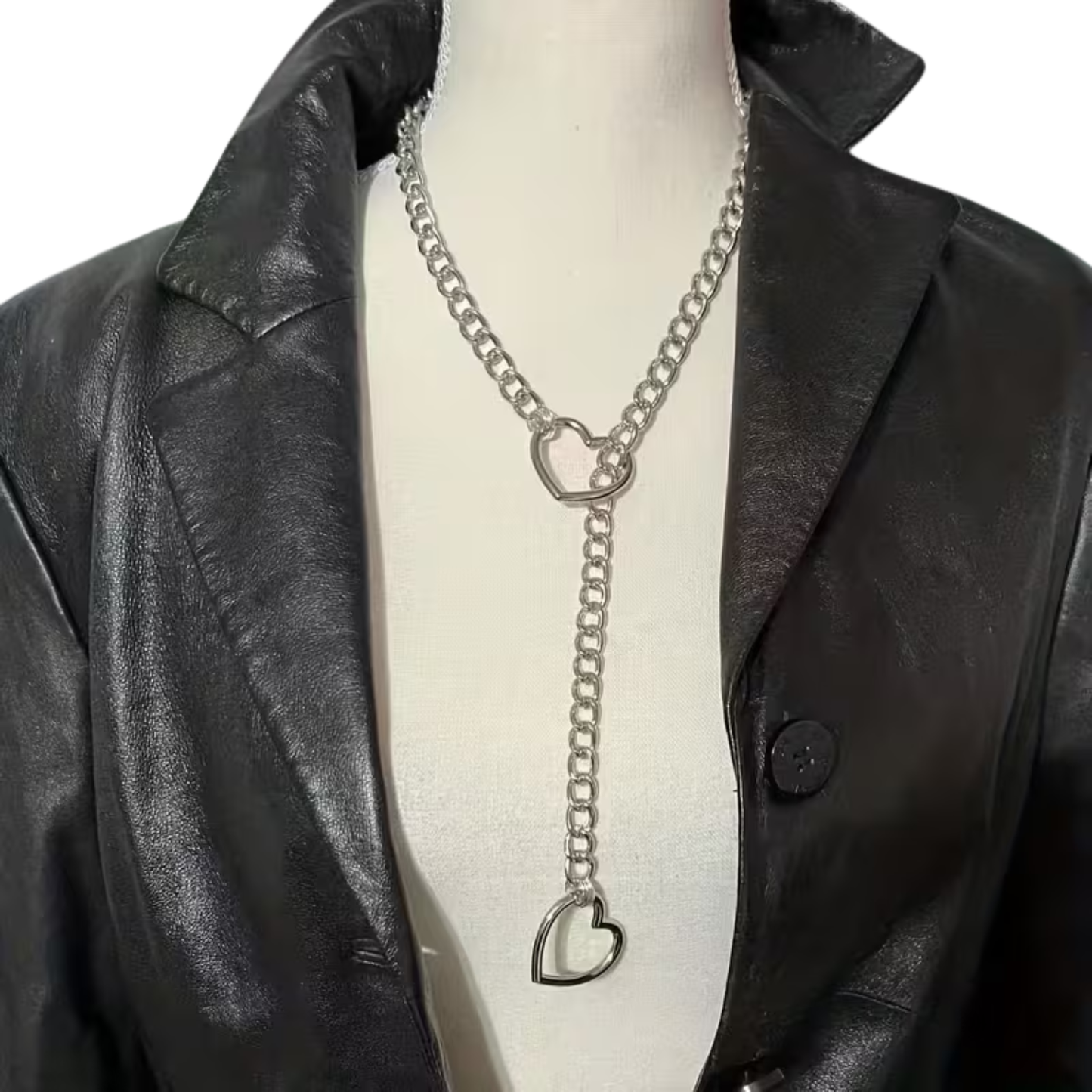 Kinky Pleasure - T269 - BDSM Necklace Choker Metallic Heart