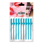 Kinky Pleasure - KP007 - Penis Straws - 10pcs - Blue - New Package