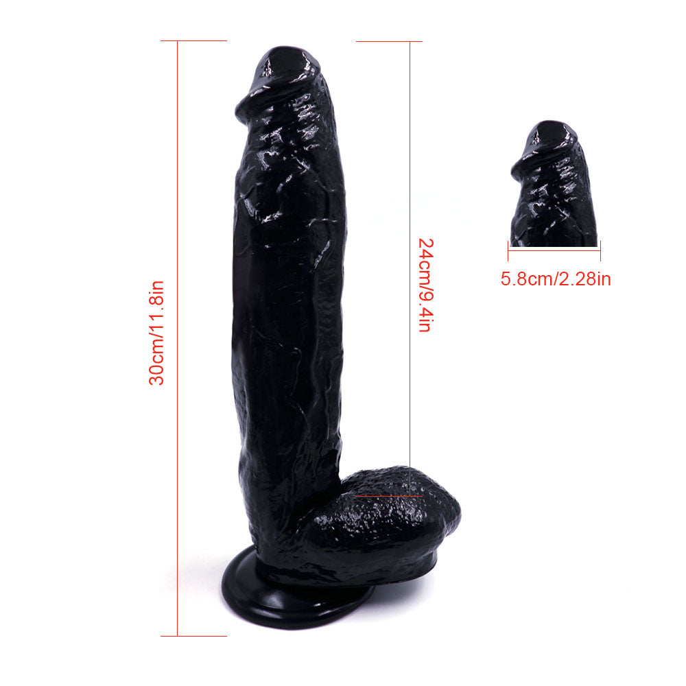 Power Escorts - BR229 Black - Monster John 10,9'' Mega Realistic Dildo 28 CM