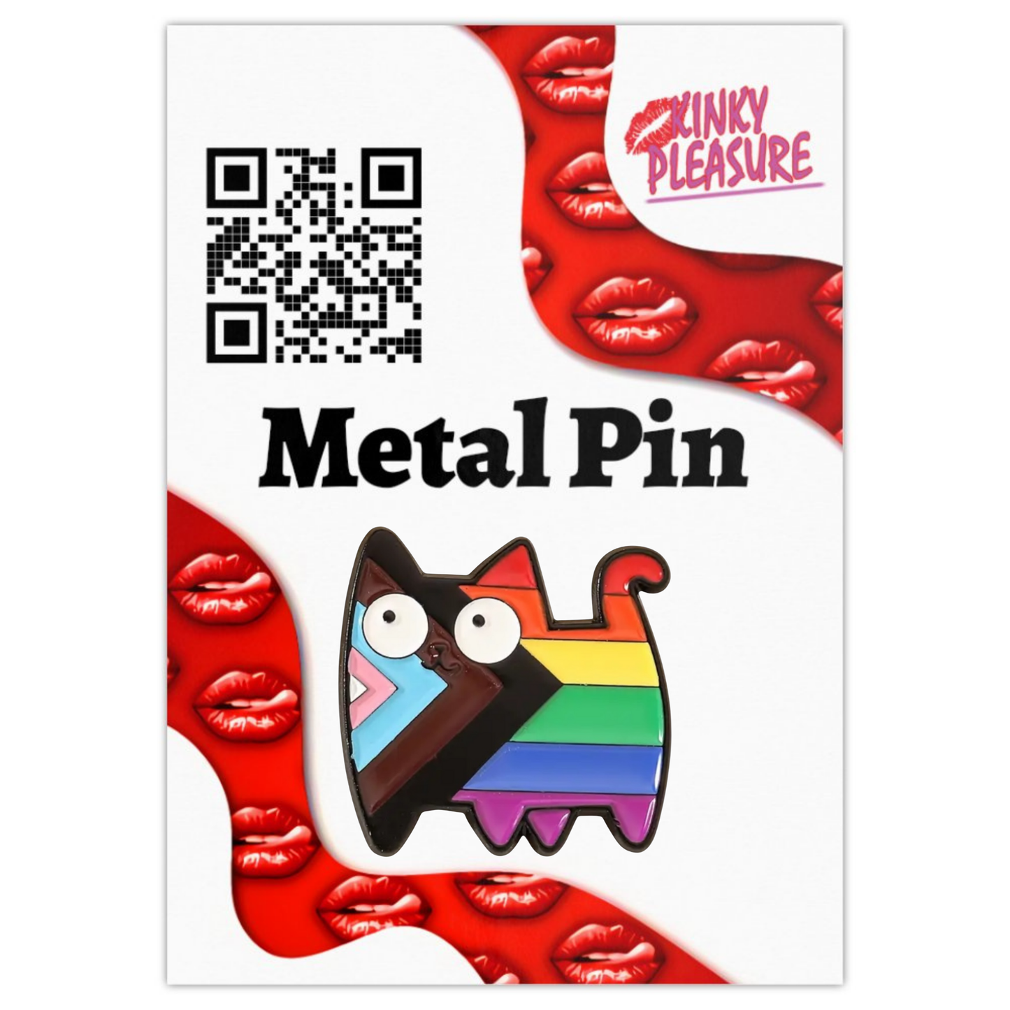 Kinky Pleasure - KPB078 - Metal Pin - LHBTQ+ Cat
