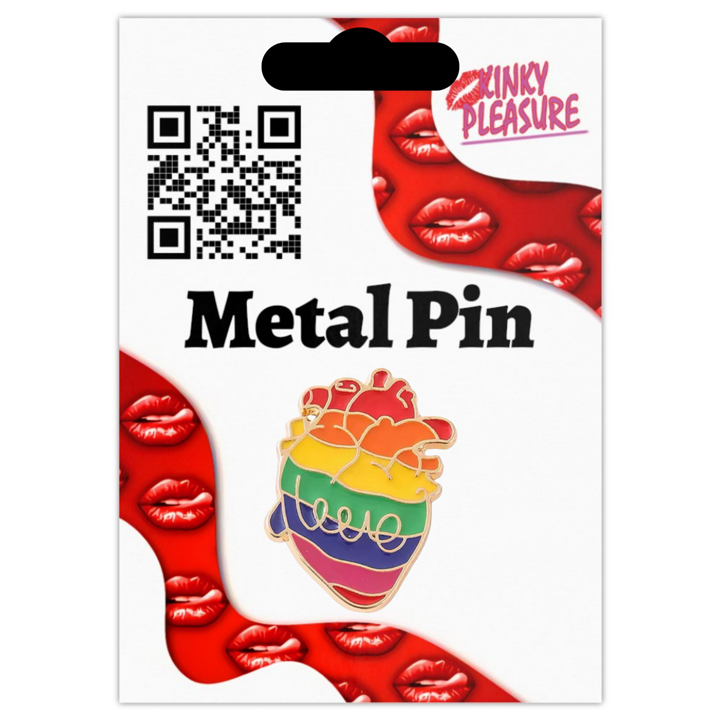 Kinky Pleasure - KPB036 - Badge / Pin - Real Heart With Love