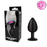 Power Escorts - BR135 - Diamond King - Silicone Butt Plug - Black - 7 Colours - 3 Sizes