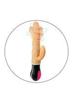Boysoftoys Uranus Up & Down vibrator - Rotating vibrator - Mega Realistic Bending vibrator - 44-00013 - 12 Function - Usb rechargeable - Cyber leather - Extra ordinary Flexible Material - Flesh - 27 cm