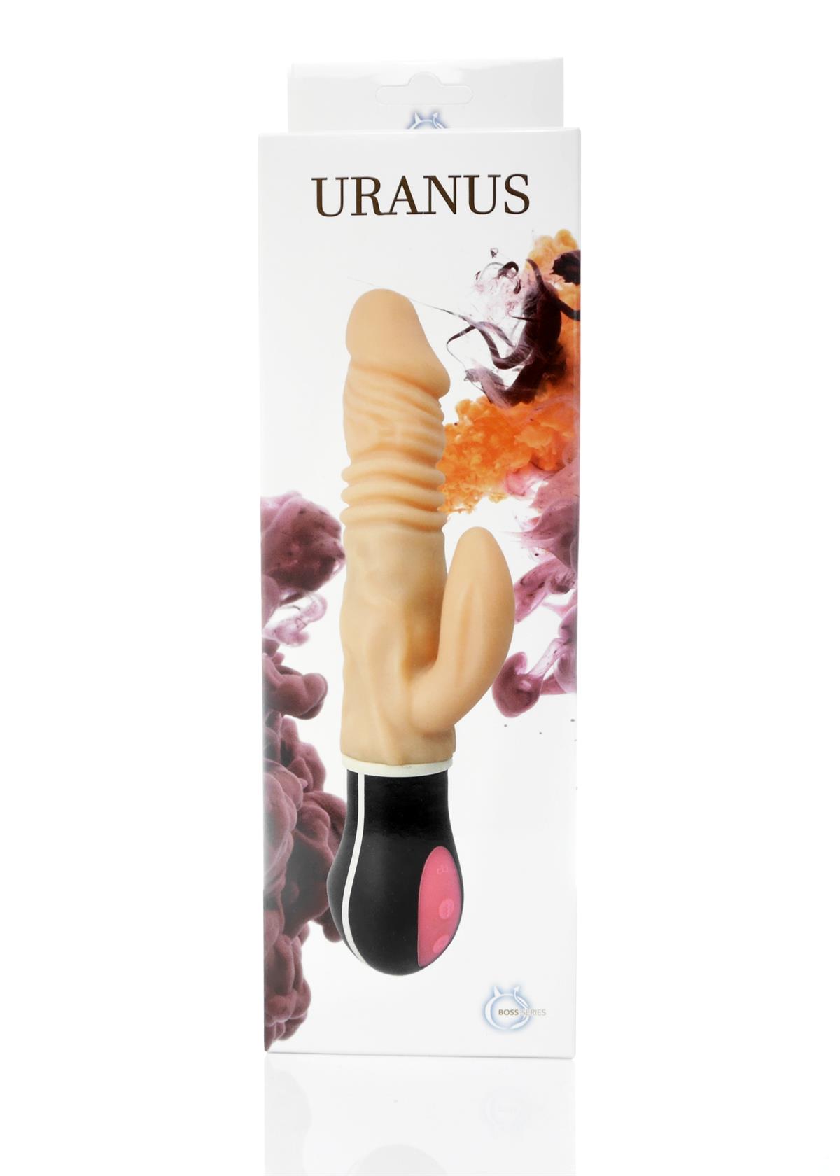 Bossoftoys Uranus Up & Down vibrator - Rotating vibrator - Mega Realistic Bending vibrator - 44-00013 - 12 Function - Usb rechargeable - Cyber leather - Extra ordinary Flexible Material - Flesh - 27 cm