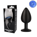 Power Escorts - BR135 - Diamond King - Silicone Butt Plug - Black - 7 Colours - 3 Sizes