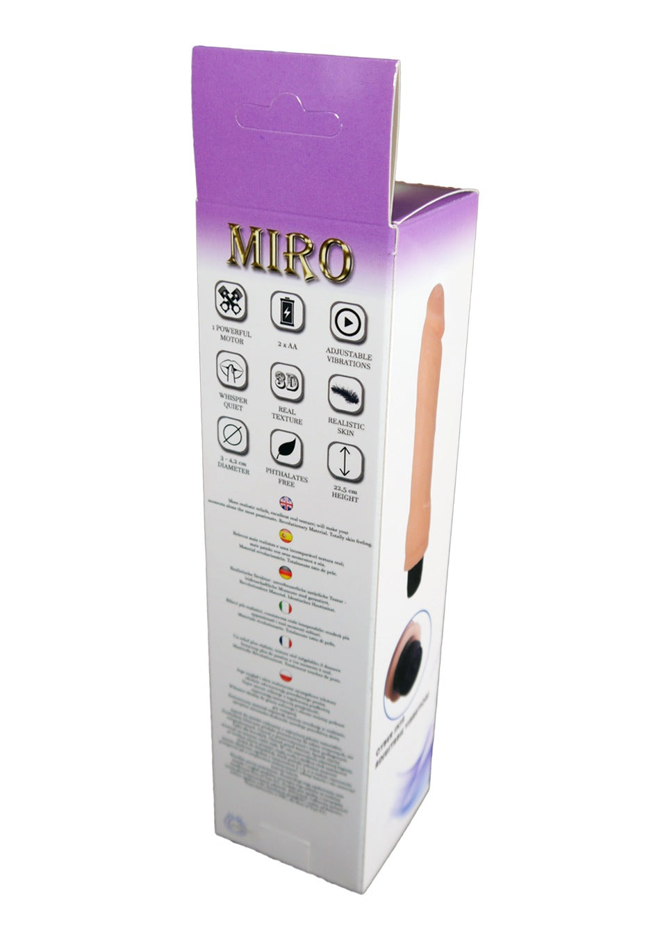Bossoftoys Miro realistic vibrator - 22,5 cm - dia  4,2 / 3 cm - 46-0004