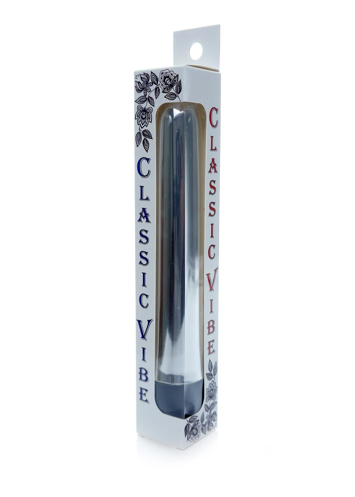 Bossoftoys - 46-00013 - Classic vibe Vibrator - glossy silver - 18 cm - dia 2,5/3 cm - Colour window box
