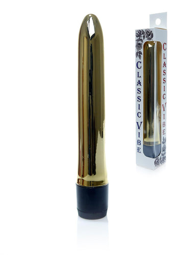 Bossoftoys - 46-00022 - Classic vibe Vibrator - glossy gold - 18 cm - dia 2,5/3 cm - Colour window box