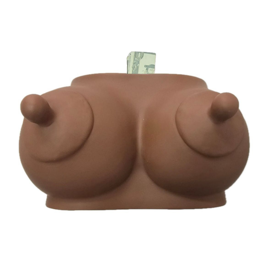 Kinky Pleasure – DS076 – Boob Bank – Novelty Money Box – Dark Skin Tone
