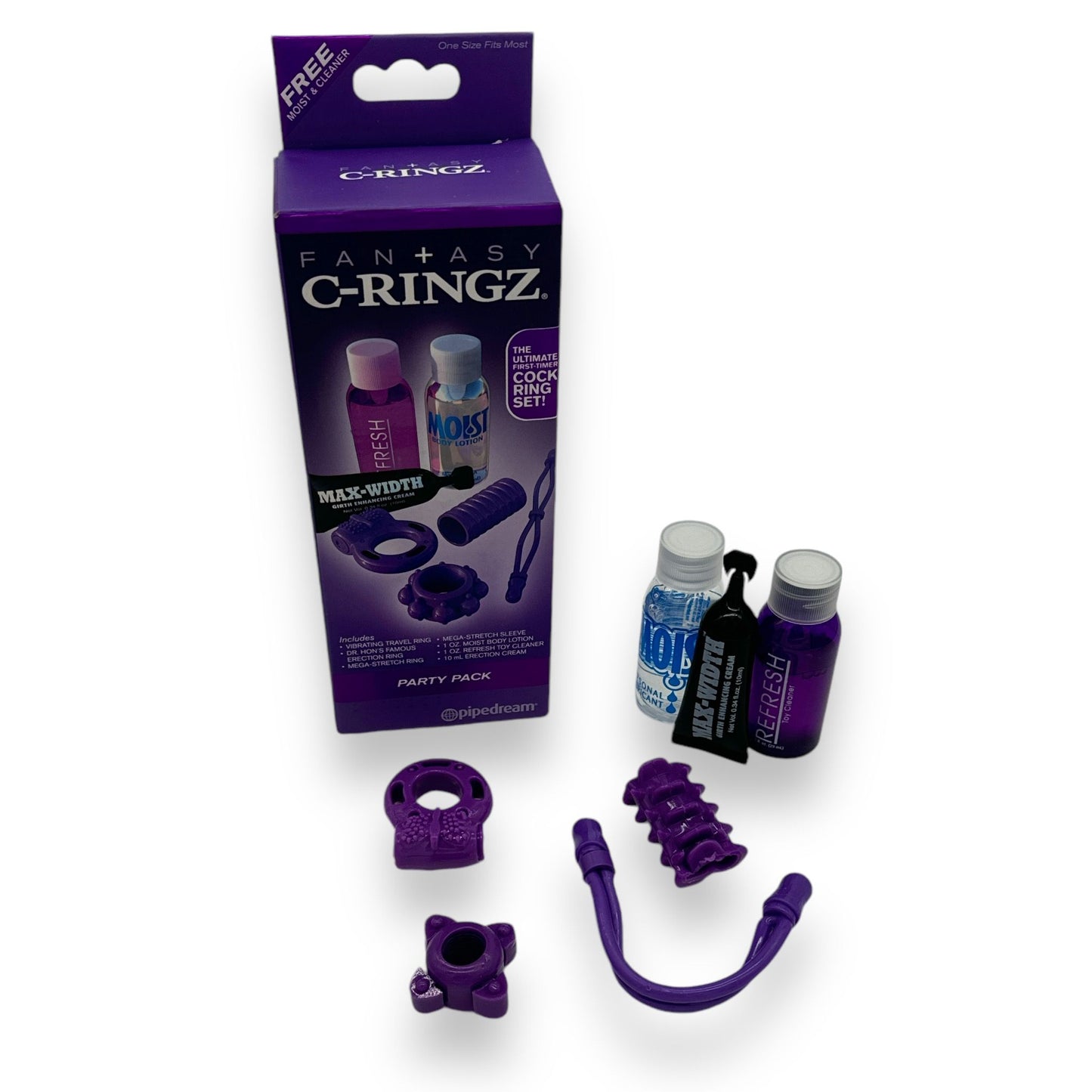 Pipedream - PD580012 - C Ring Party  Vibrating  Cockring Set Pack  Purple