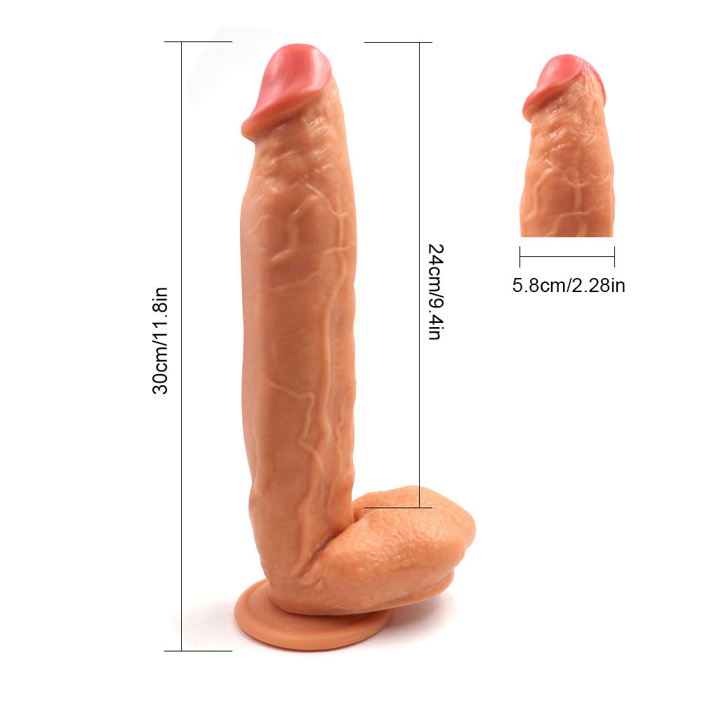 Power Escorts - BR229 Flesh - Monster John 11 Inch Mega Realistic Dildo app. 29 CM