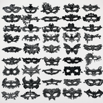 Kinky Pleasure - 10 Models - Venetian Mask – 10 Pack Elegant Black Lace-Style Models