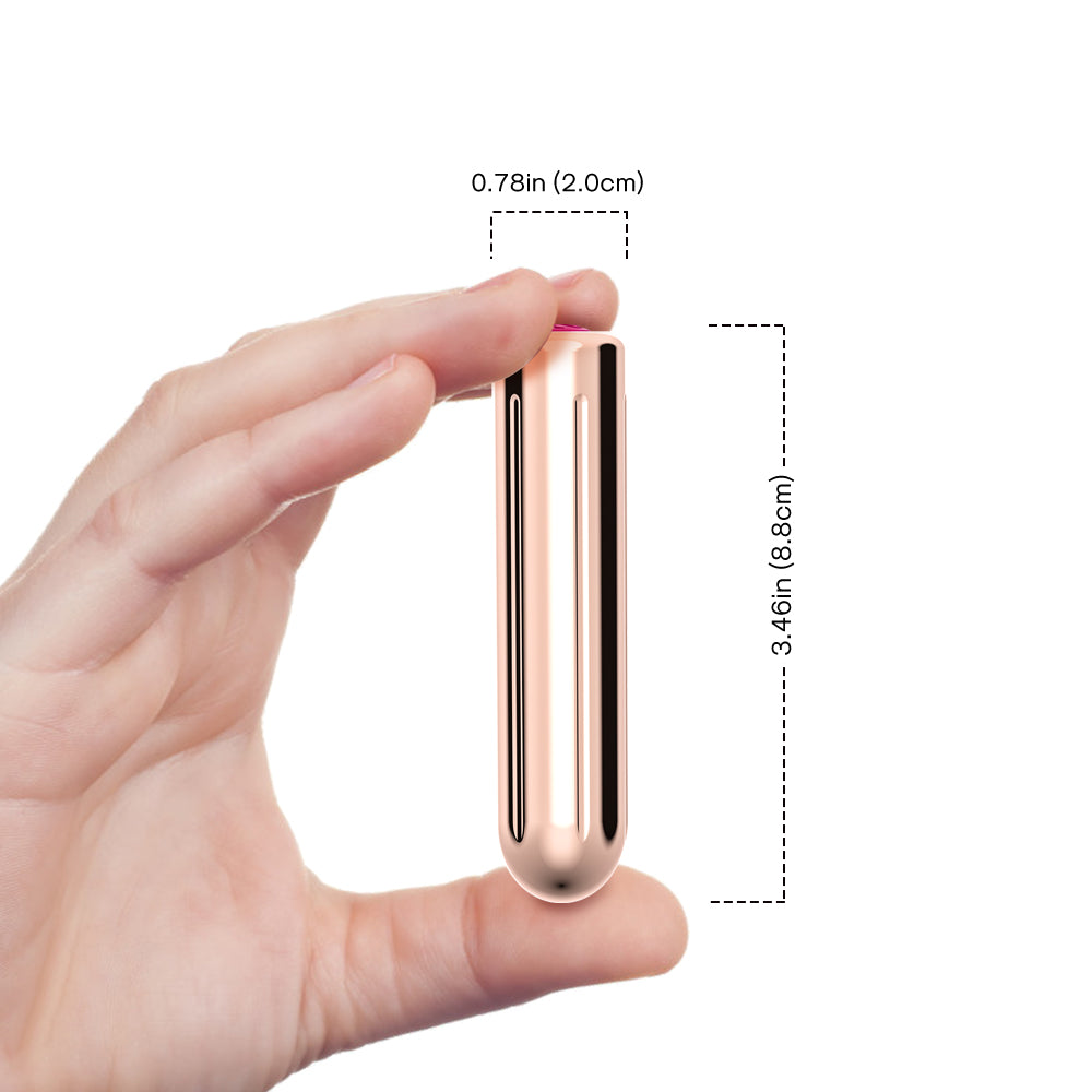 Bossoftoys - 52-00004  - Powerful Rose Gold Rock Bullet - USB rechargeable - 9 vibration modes