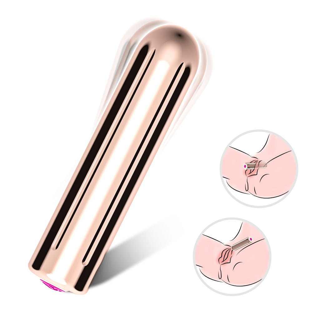 Bossoftoys - 52-00004  - Powerful Rose Gold Rock Bullet - USB rechargeable - 9 vibration modes