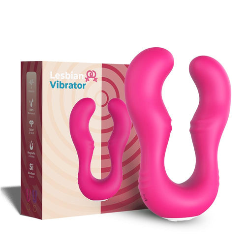 Boysoftoys - 52-00011 - Lesbian couple vibrator - Seraph pink - 100% waterproof - 9 vibration modes - USB rechargeable