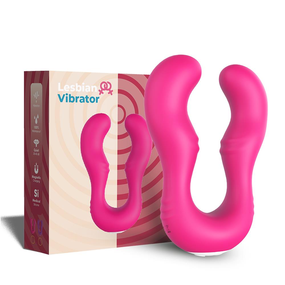 Bossoftoys - 52-00011 - Lesbian couple vibrator - Seraph pink - 100% waterproof - 9 vibration modes - USB rechargeable