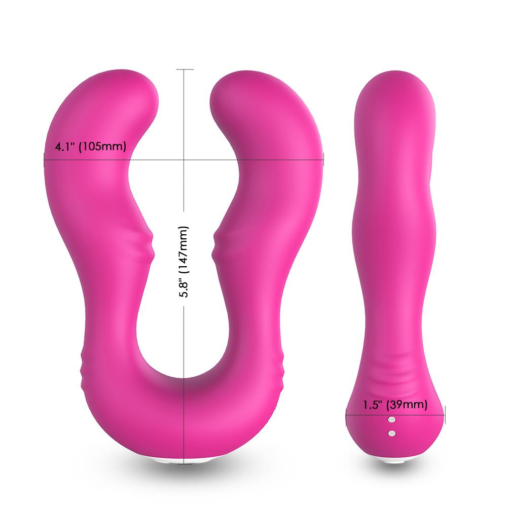 Bossoftoys - 52-00011 - Lesbian couple vibrator - Seraph pink - 100% waterproof - 9 vibration modes - USB rechargeable