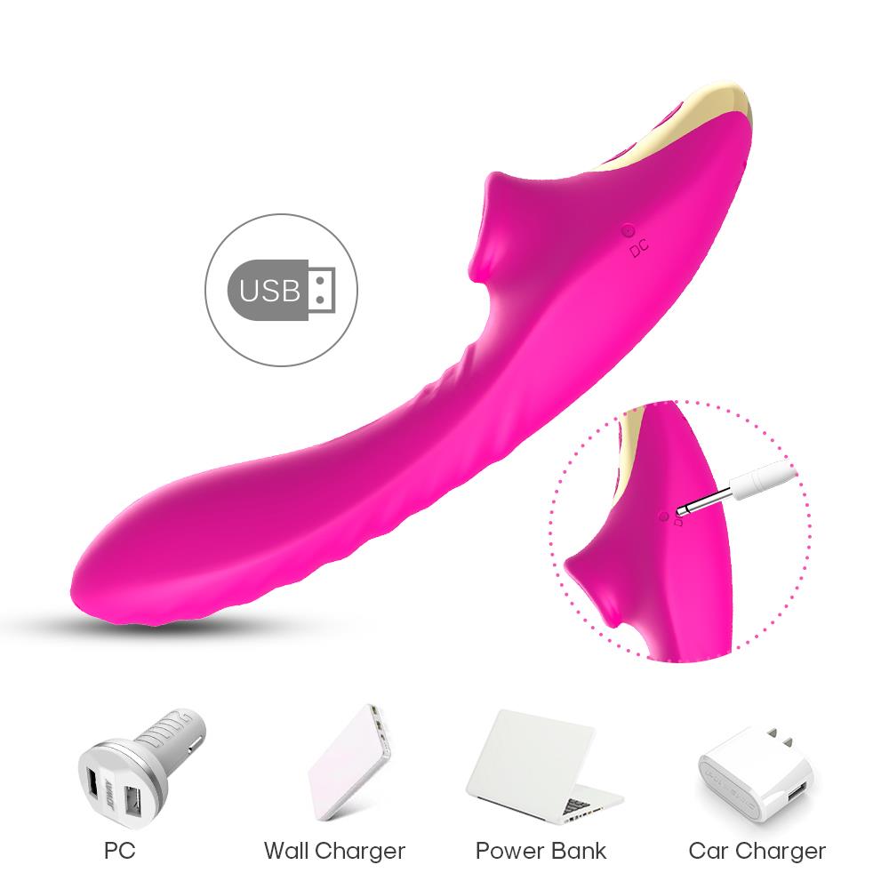 Bossoftoys- 52-00021 - Air Pressure Vibrator - Waterproof - Air Sucker - Oral Sucker - 9 vibration modes - Stylish - 10 Modes - Rechargeable - Pink