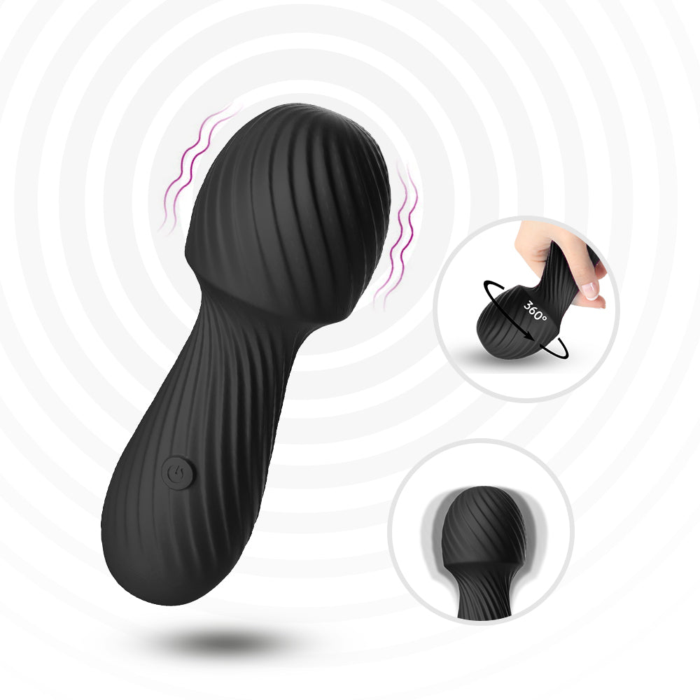 Bossoftoys - 52-00025 - Dazzle Black Silicone Massager USB - 9 Vibration mode - Mini wand