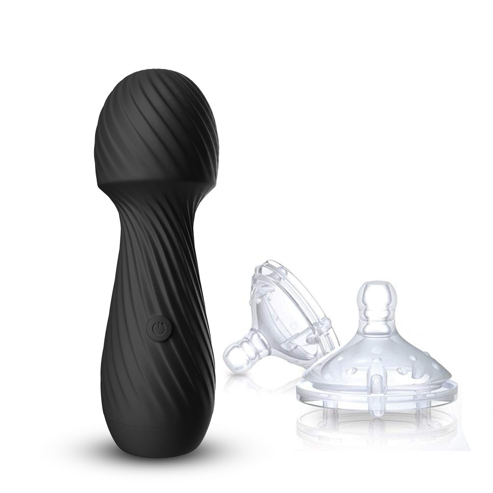 Bossoftoys - 52-00025 - Dazzle Black Silicone Massager USB - 9 Vibration mode - Mini wand