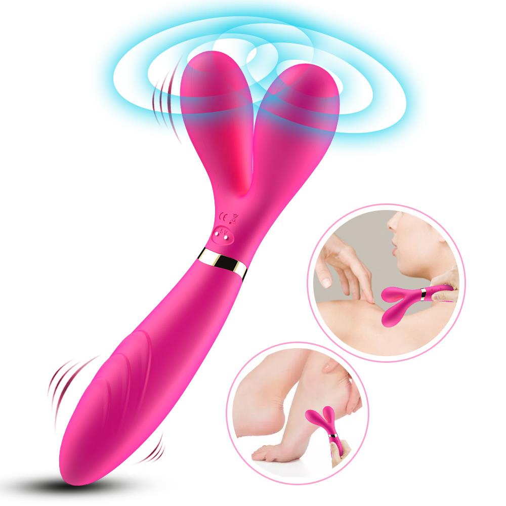 Bossoftoys - Y-Wand pink - dual head vibrator - Fun for two - G-spot - 52-00026-1 - USB rechargeable - 100% waterproof - 9 vibration modes