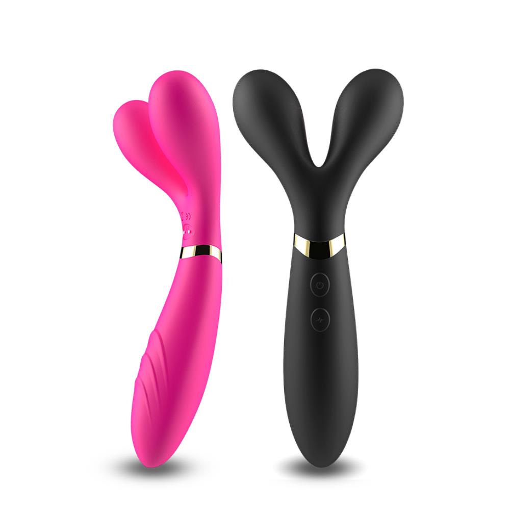 Bossoftoys - Y-Wand Black - dual head vibrator - Fun for two - G-spot - 52-00026 - USB rechargeable - 9 vibration modes