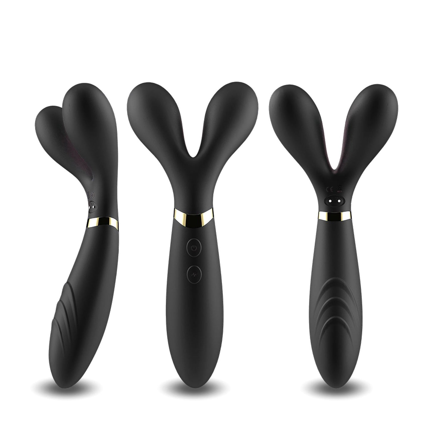 Bossoftoys - Y-Wand Black - dual head vibrator - Fun for two - G-spot - 52-00026 - USB rechargeable - 9 vibration modes