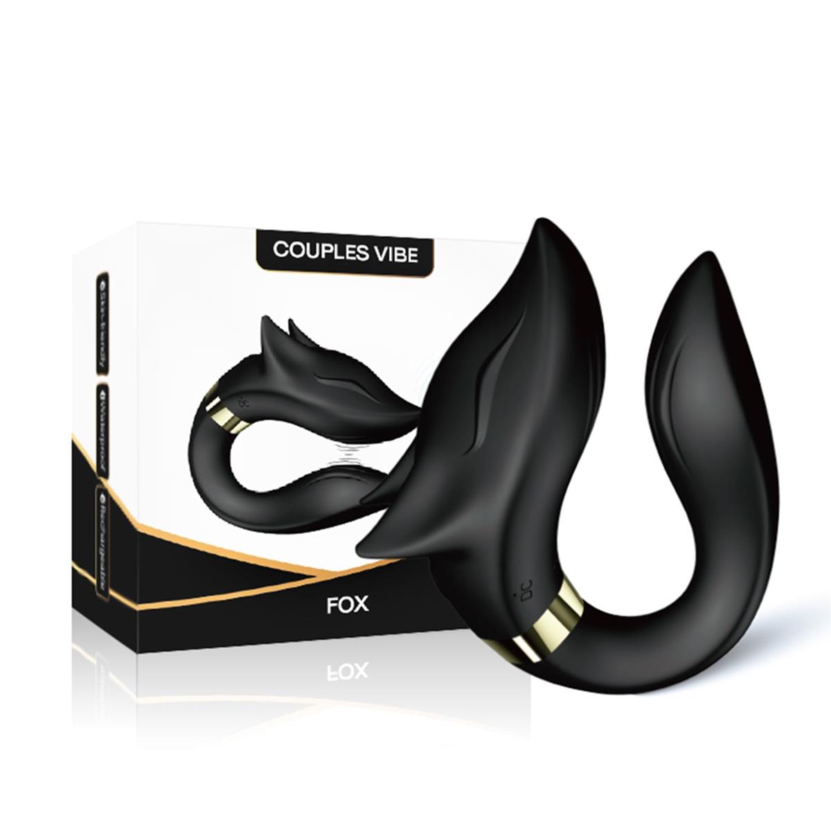 Foxshow - Fox black - 52-00029-1 - USB - 9 vibration modes - Luxury Giftbox - Black