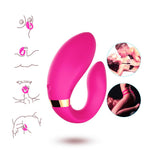 Bossoftoys - 52-00030 - Lesbian couple vibrator - Crescent light pink - 100% waterproof - 9 vibration modes - USB rechargeable