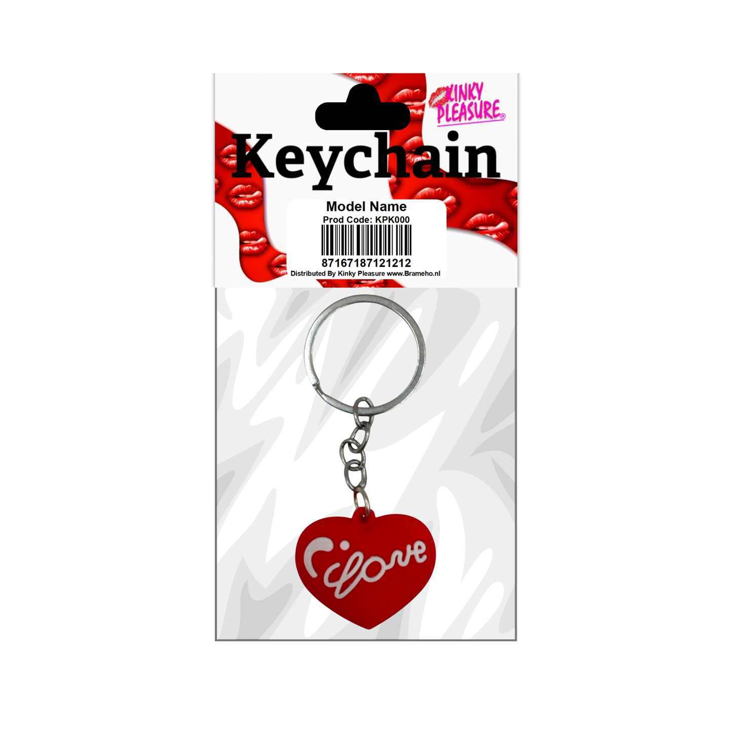 Kinky Pleasure - KPK052 - Keychain - Heart Love - Red - Model 01