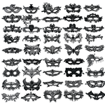 Kinky Pleasure - 10 Models - Venetian Mask – 10 Pack Elegant Black Lace-Style Models