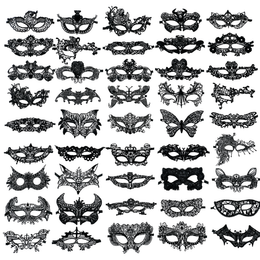Kinky Pleasure - KPVM01 to KPVM50 - Venetian Mask – 50 Elegant Black Lace-Style Models