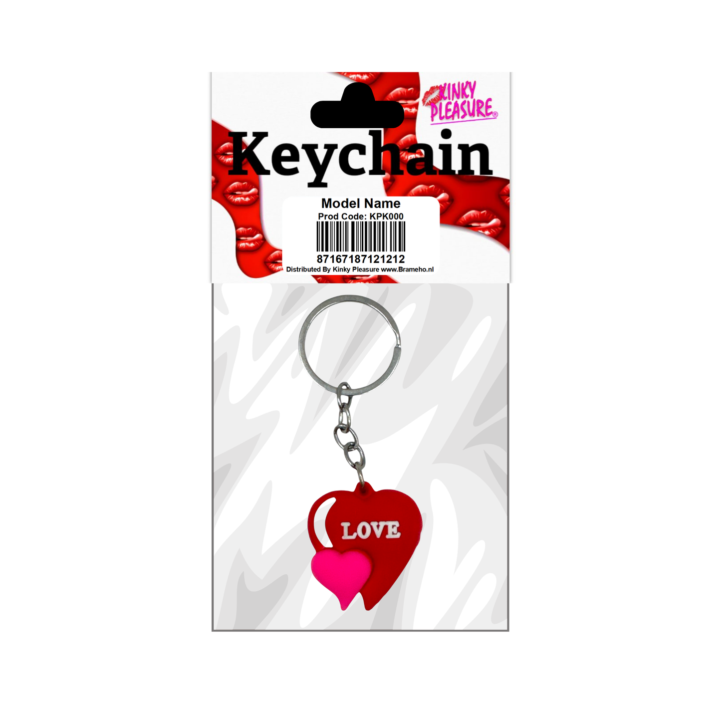 Kinky Pleasure - KPK053 - Keychain - Heart Love - Red - Model 02