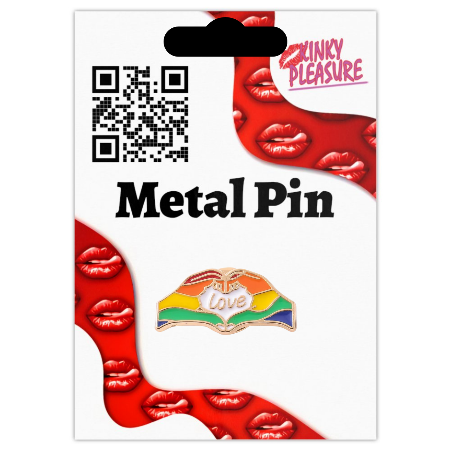 Kinky Pleasure - KPB021 - Badge / Pin - Hands Love - Gold
