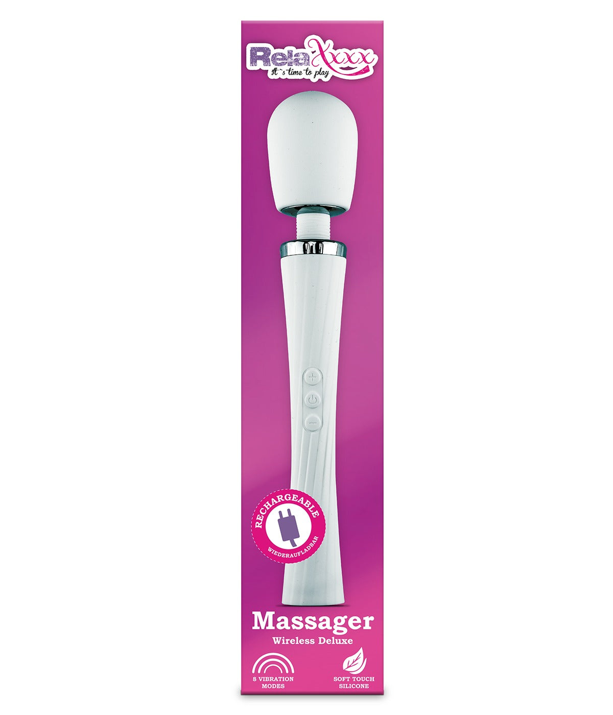 MVW Relaxxx Wireless Power Wand Massager - 12-Speed - White
