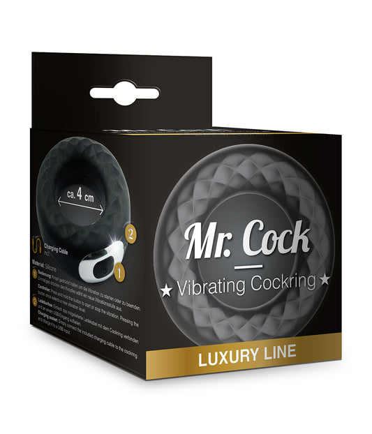 MVW Mr. Cock Luxury Line Rechargeable Vibrating Cockring - Black