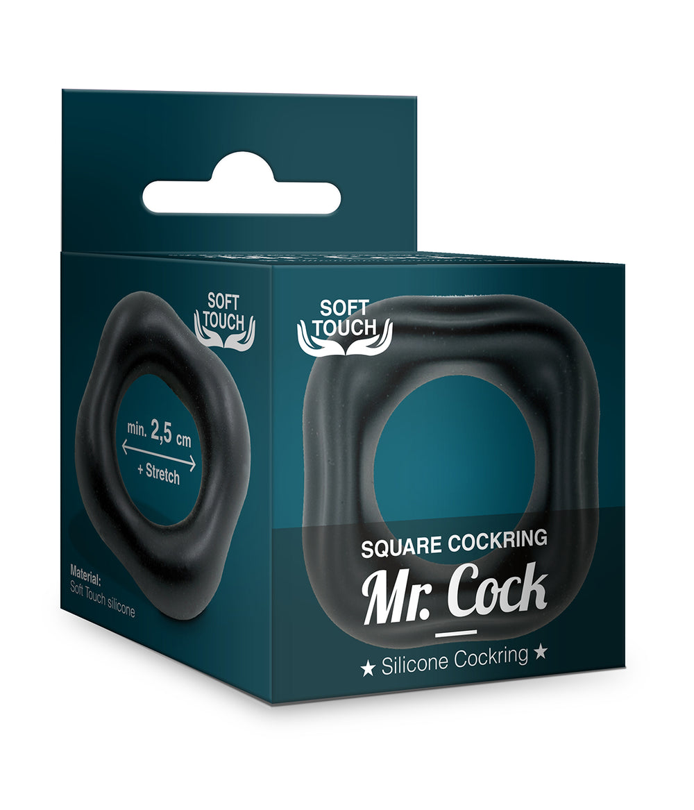 MVW Mr. Cock Square Silicone Cockring - Black