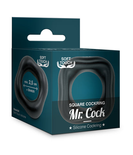 MVW Mr. Cock Square Silicone Cockring - Black