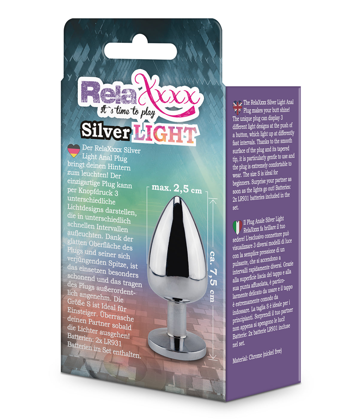MVW Relaxxx Silver Plug with Flashlight - Small