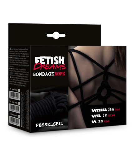 MVW Fetish Dreams Bondage Rope - 3 Meter - Black
