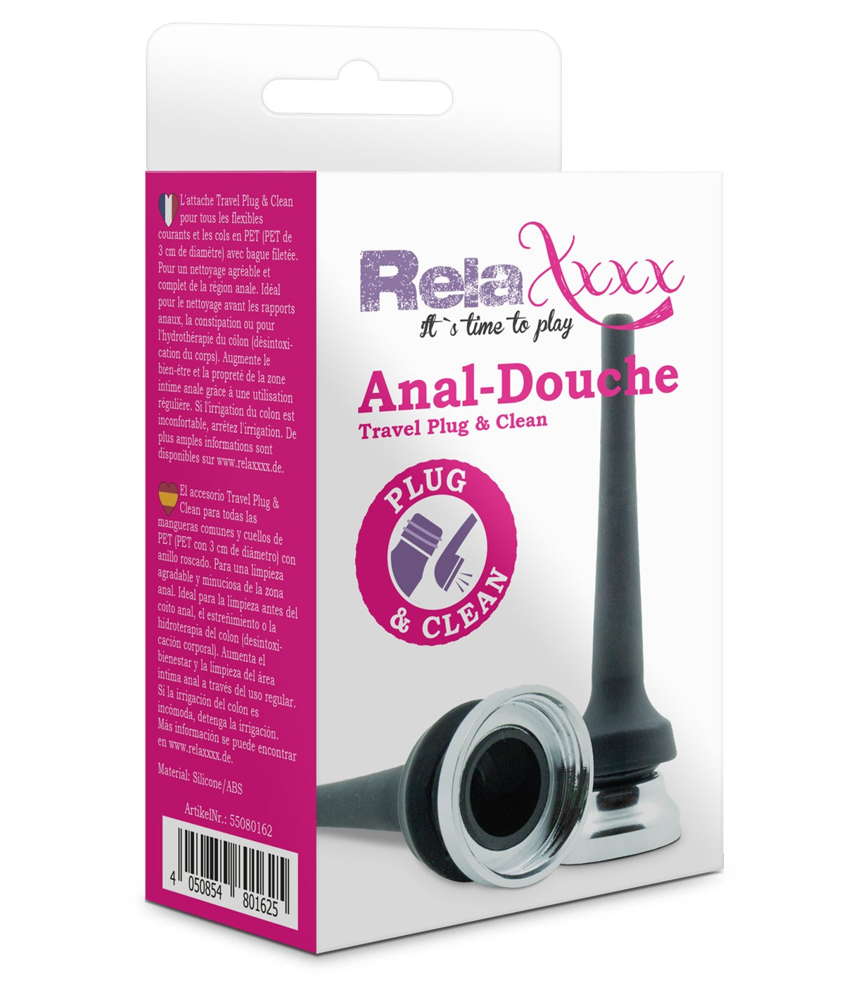 MVW Relaxxx Travel Anal Douche Cleaner Attachment - for Shower and Bottle