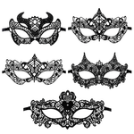 Kinky Pleasure - 10 Models - Venetian Mask – 10 Pack Elegant Black Lace-Style Models