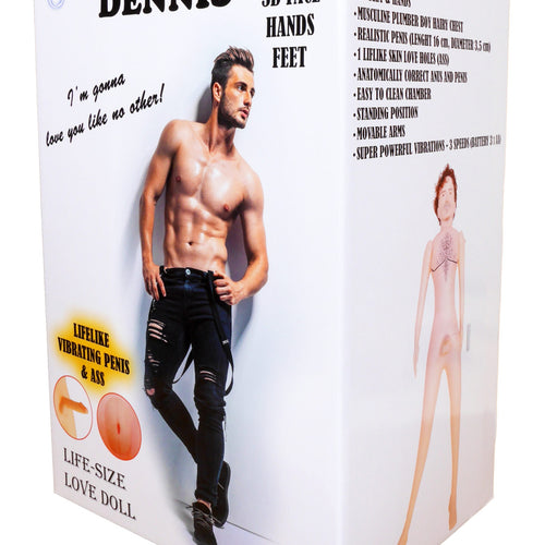 Boysoftoys Dennis Blow Up Love Doll - 150 cm - Real curly man - Extra masturbator - 59-00003
