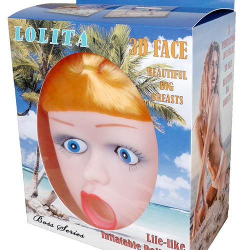 Boysoftoys Lolita Blow Up Love Doll 3D Face and Hair - Vibrating part - 3 Holes - 59-00015