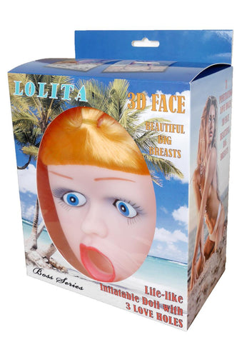 Boysoftoys Lolita Blow Up Love Doll 3D Face and Hair - Vibrating part - 3 Holes - 59-00015