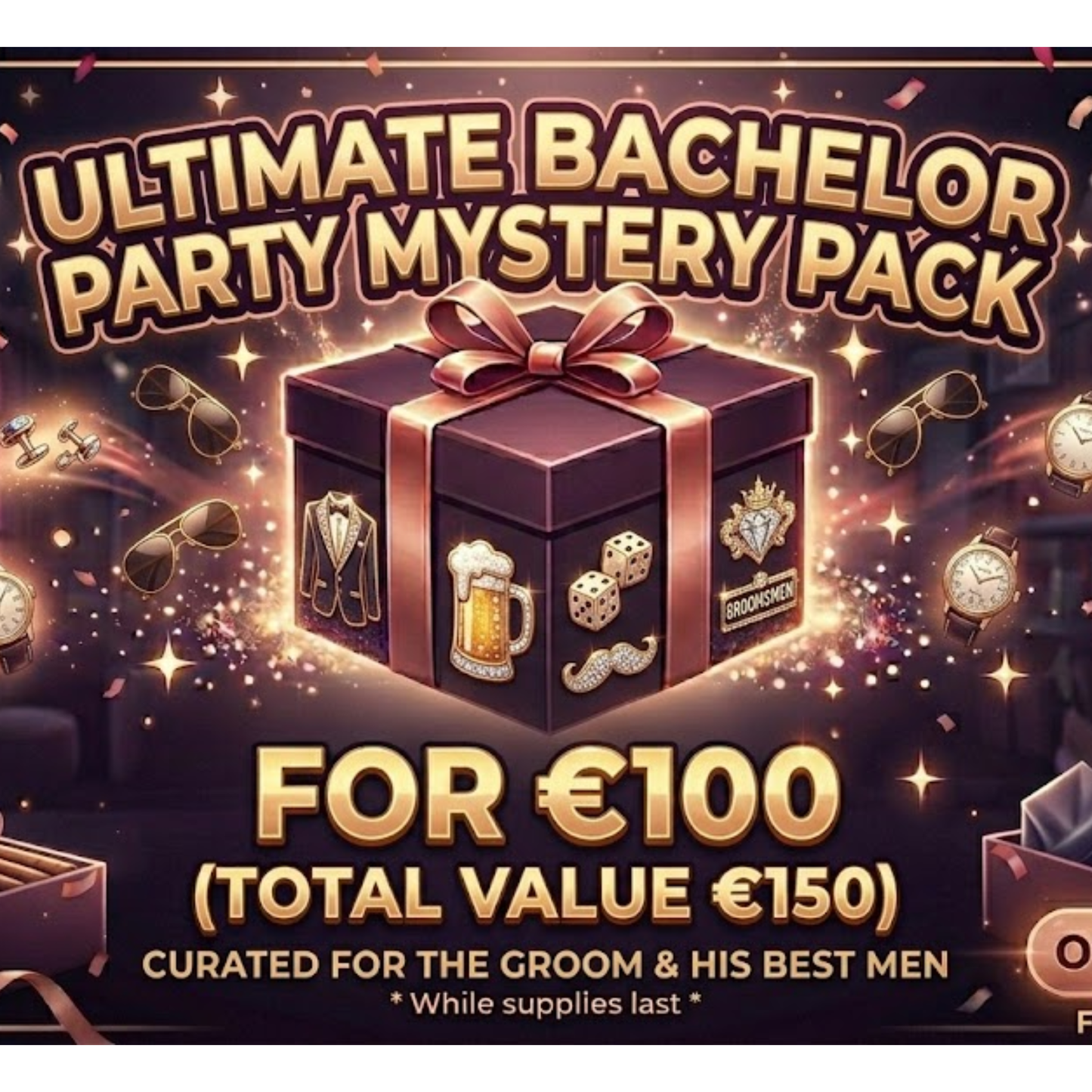 Kinky Pleasure - MYSTERY PACK - Bachelor Party – 50 Pieces Ultimate Groom Box