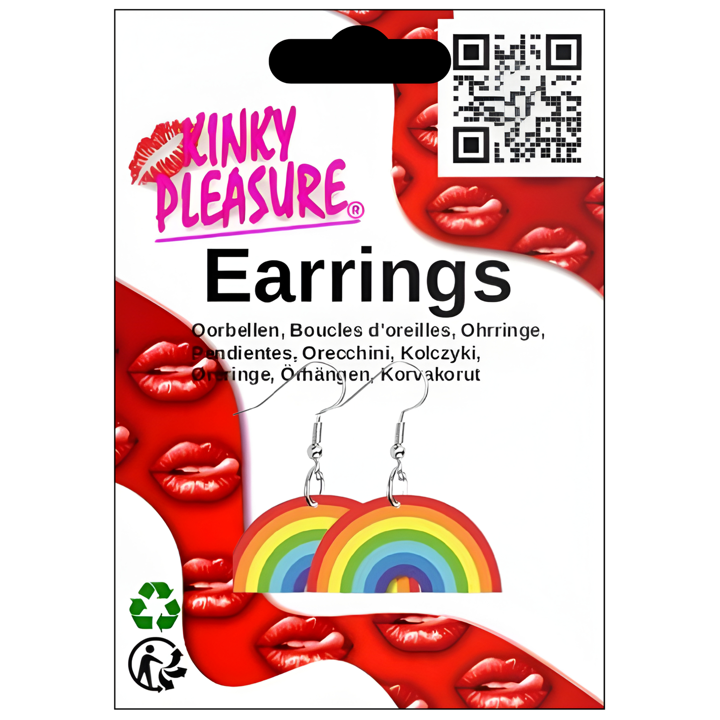 Kinky Pleasure - KPE003 - Rainbow Rainbow Earrings – Pride Theme Acrylic Design