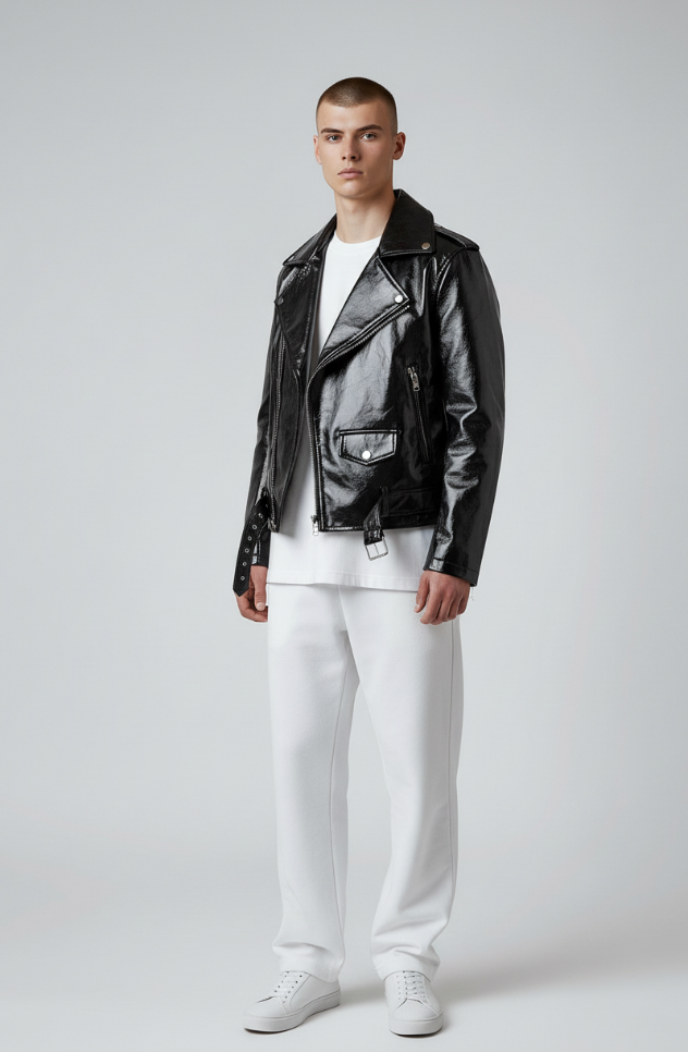 FashionWorld Kinky Glossy Black Jacket – Size XL