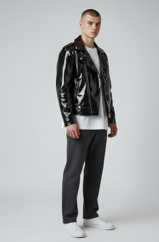 FashionWorld Kinky Glossy Black Jacket – Size XL